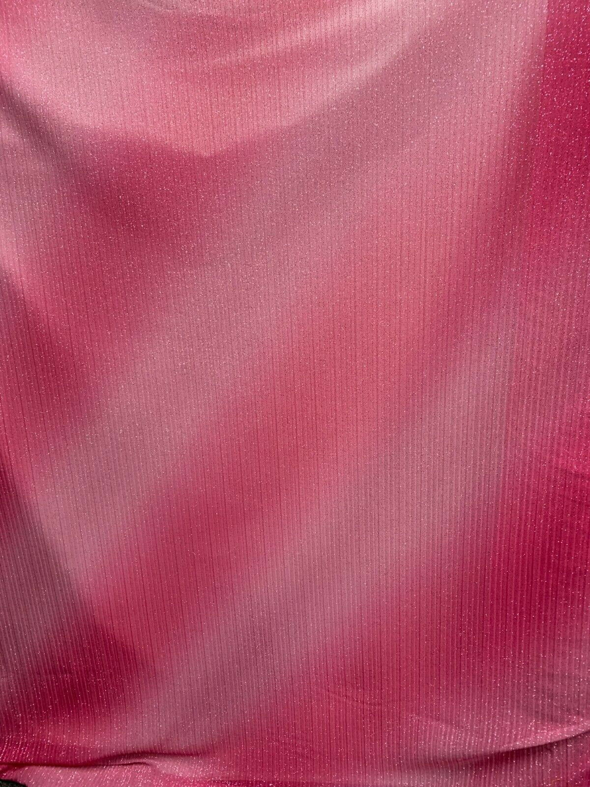 PINK Pleated Sparkle Polyester Stretch Fabric (60 in.) Sold By The Yard