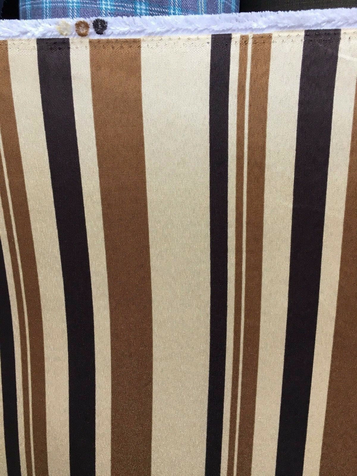 BEIGE BROWN MULTICOLOR Striped Polyester Twill Fabric (60 in.) Sold By The Yard