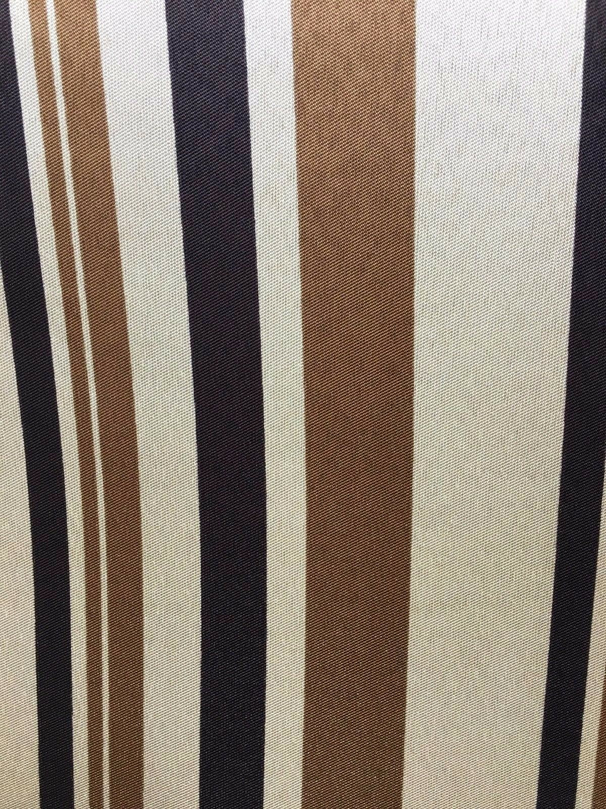 BEIGE BROWN MULTICOLOR Striped Polyester Twill Fabric (60 in.) Sold By The Yard