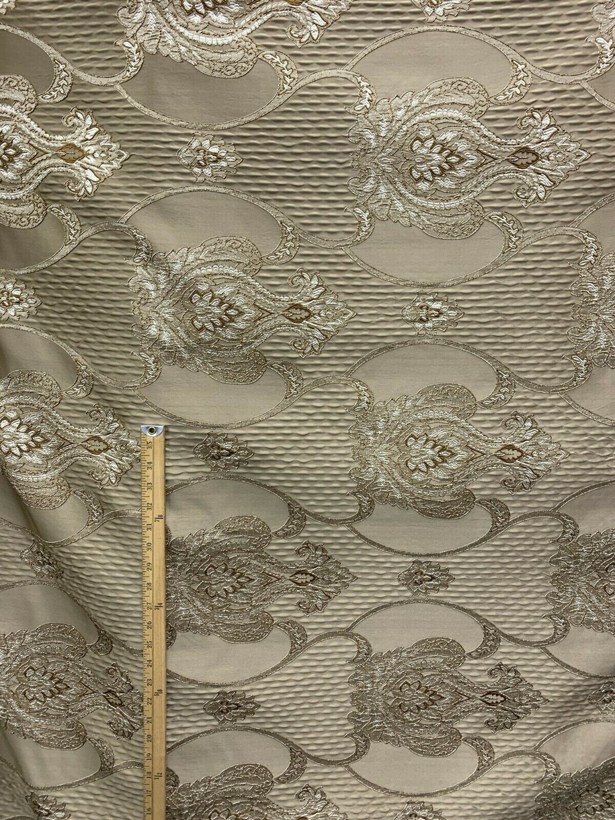 TAUPE BROWN Damask Brocade Upholstery Drapery Fabric (54 in.) Sold By The Yard