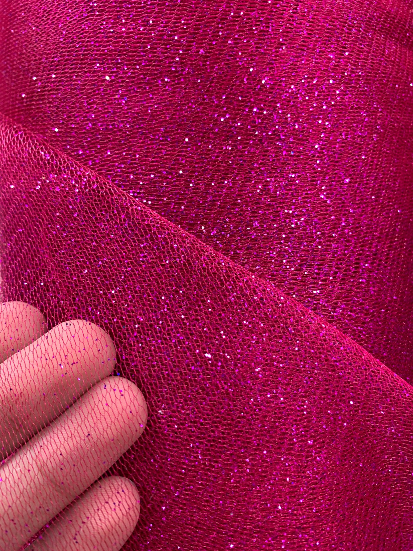 FUCHSIA PINK Sparkle Glitter Tulle Decoration Event Fabric (60 in.) Sold By The Yard