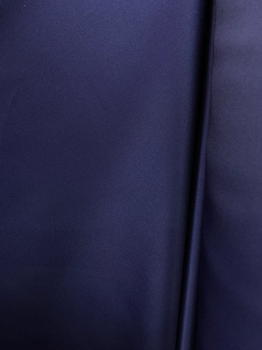 DARK NAVY Solid 100% Polyester Mystique Satin Fabric (60 in.) Sold By The Yard