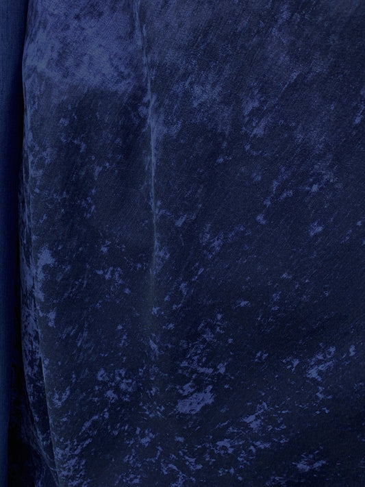 DARK BLUE Solid Chenille Velvet Upholstery Drapery Fabric (56 in.) Sold By The Yard