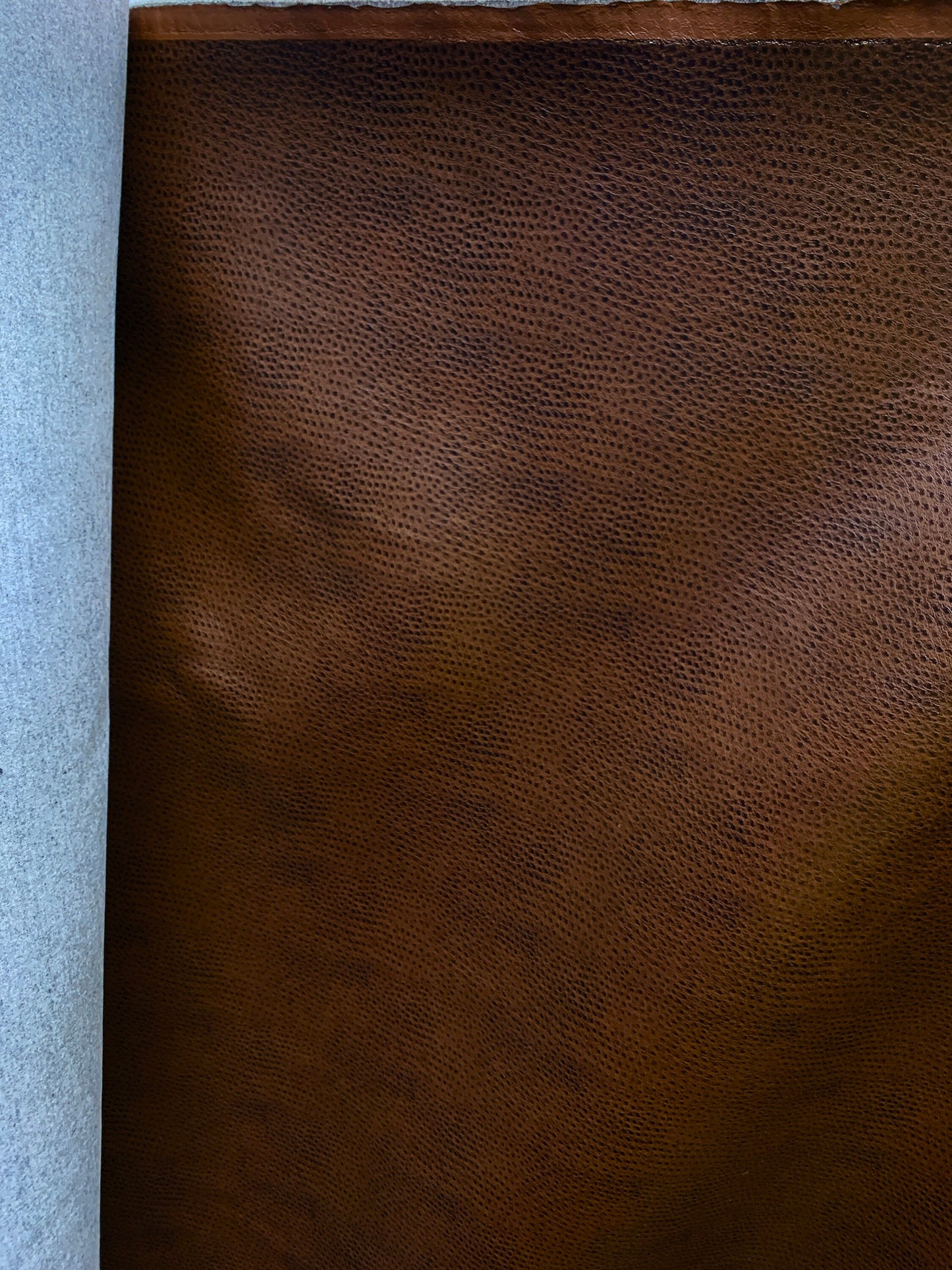 BROWN Ostritch Faux Leather Vinyl Upholstery Fabric (54 in.) Sold By The Yard