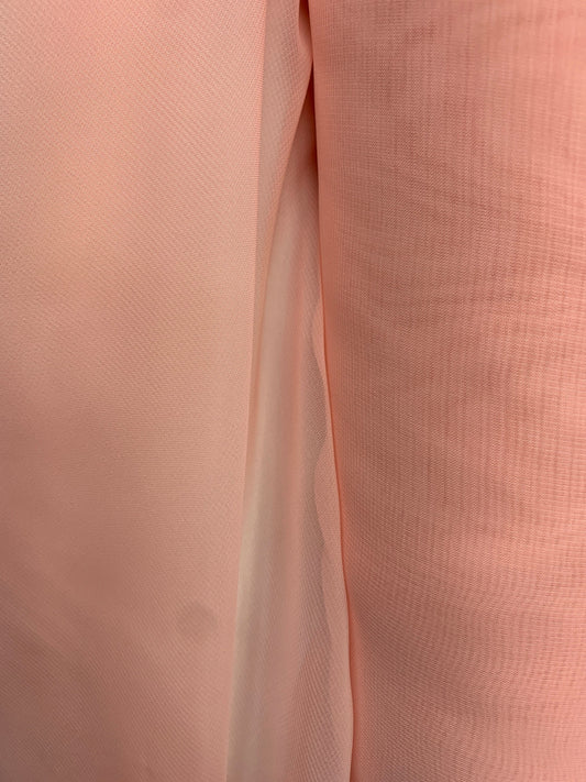 PEACH Sheer Solid Polyester Chiffon Fabric (60 in.) Sold By The Yard