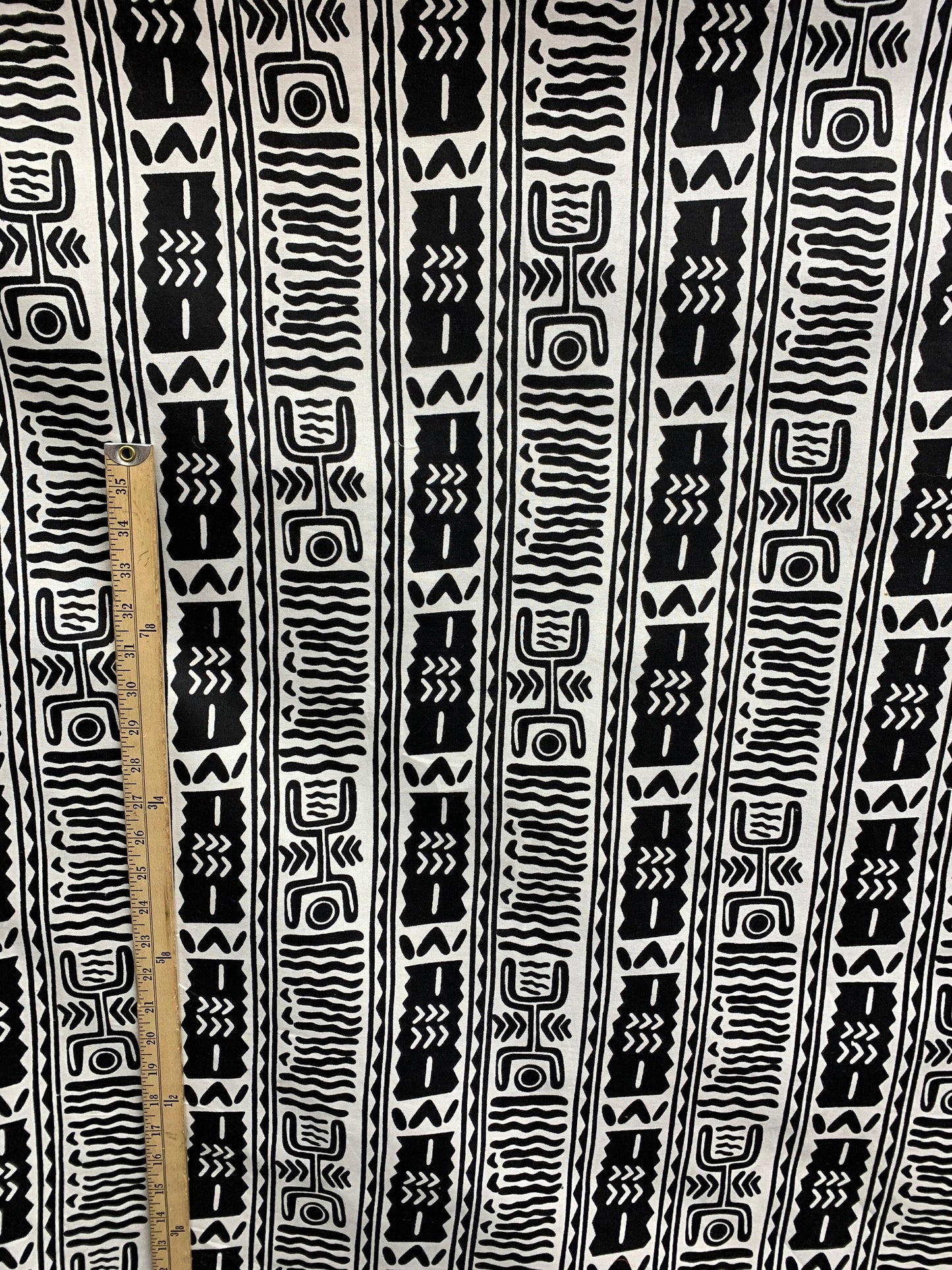 WHITE BLACK African Wax Print Fabric 100% Cotton (45 in.) Sold By The Yard