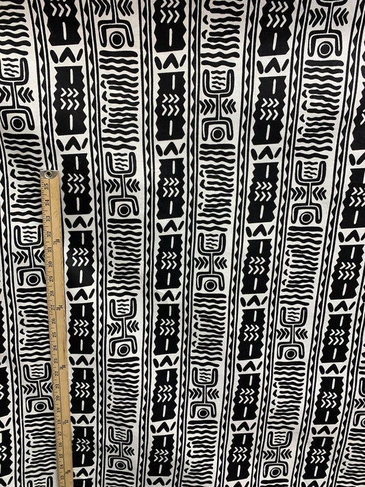 WHITE BLACK African Wax Print Fabric 100% Cotton (45 in.) Sold By The Yard