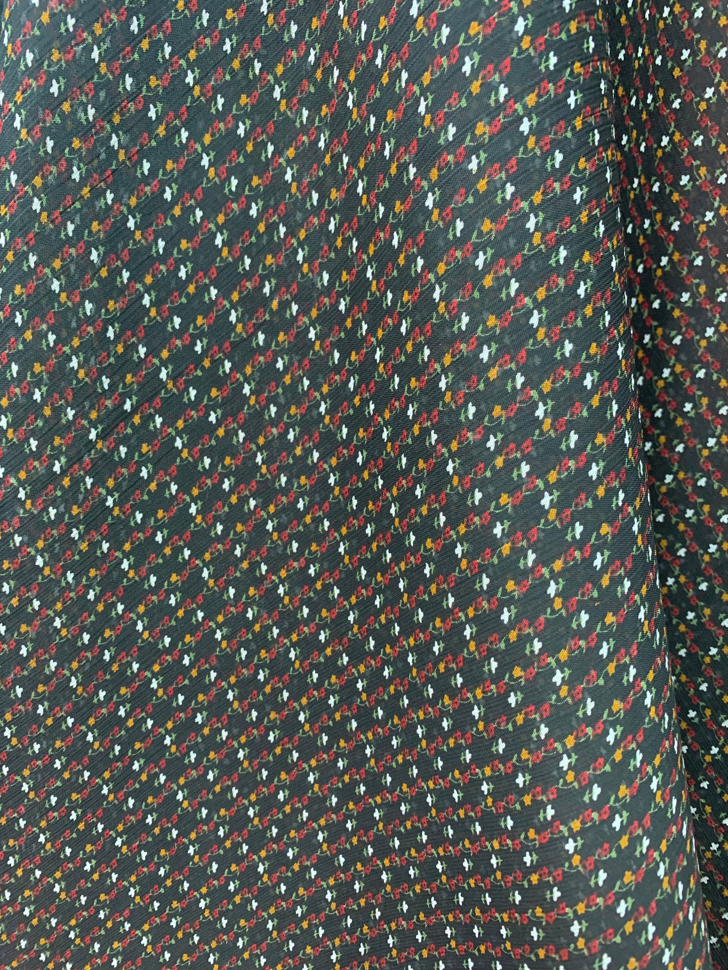 BLACK MULTICOLOR Floral Sheer Polyester Chiffon Fabric (60 in.) Sold BTY