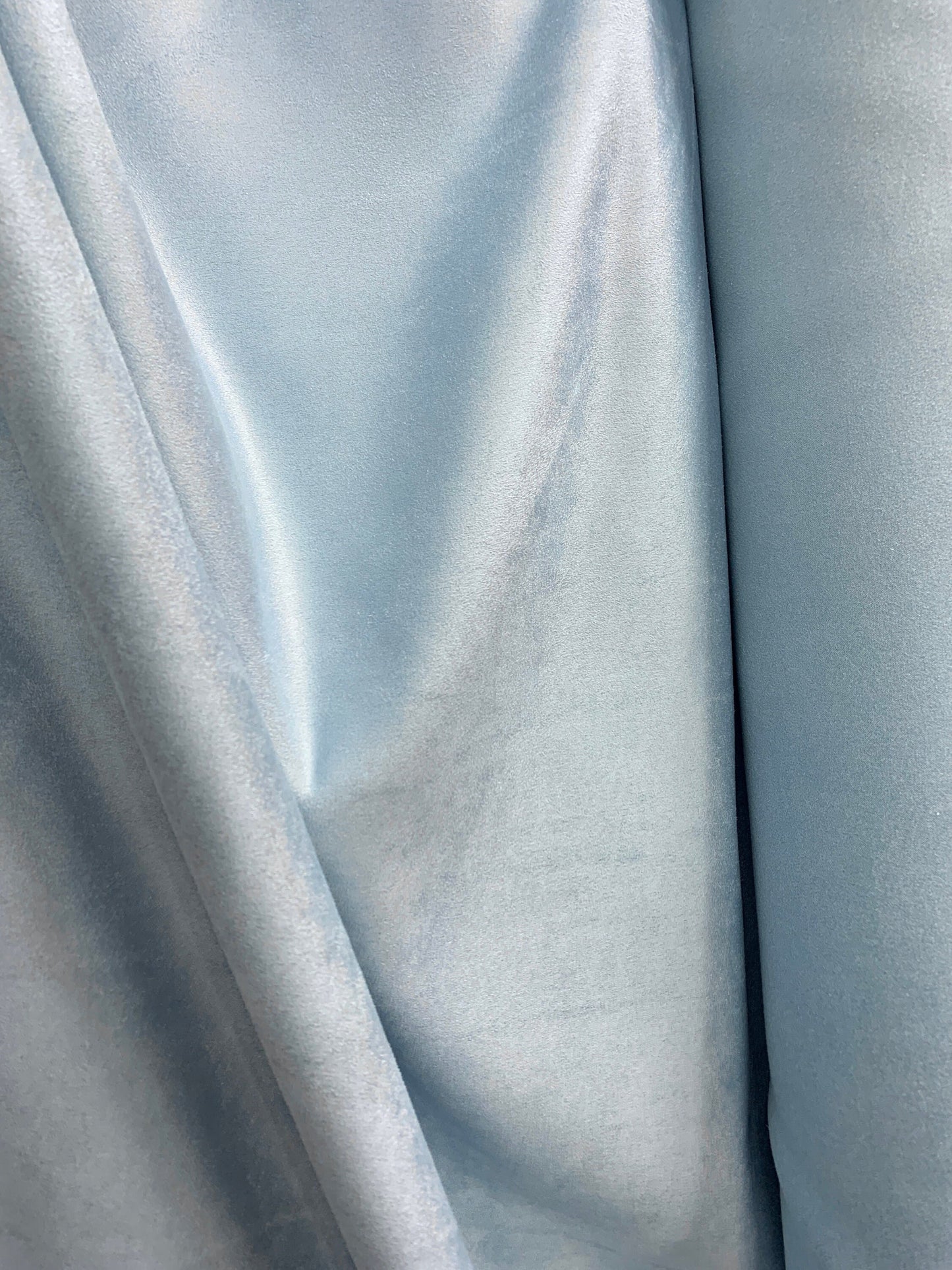 BABY BLUE Upholstery Suede Micro Faux Polyester Drapery Fabric (56 in.) Sold By The Yard