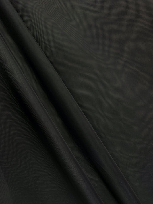 BLACK Sheer Voile Polyester Drapery Apparel Fabric (118 in.) Sold By The Yard