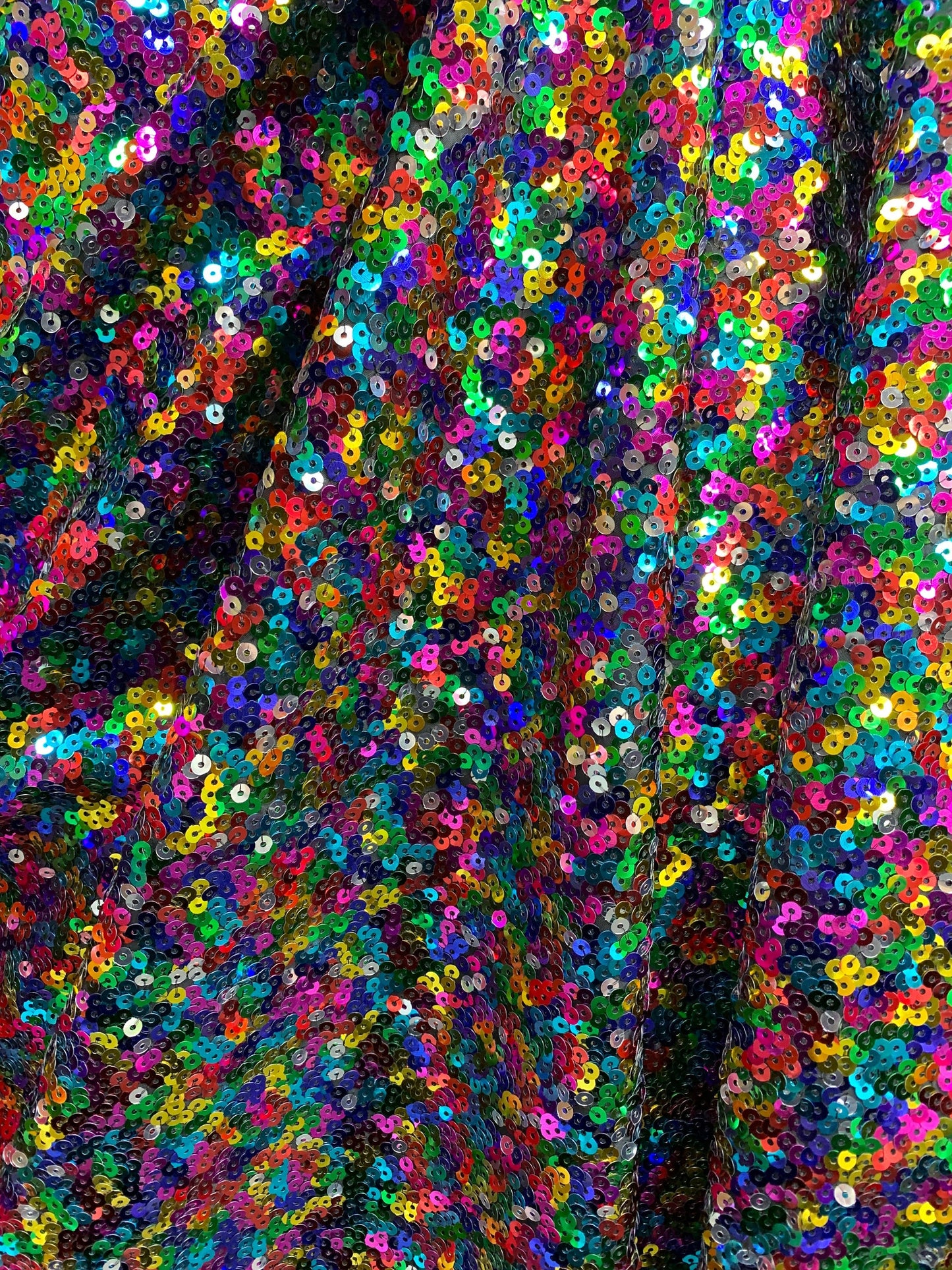 MULTICOLOR Embroidered Sequins Taffeta Fabric (54 in.) Sold By The Yard