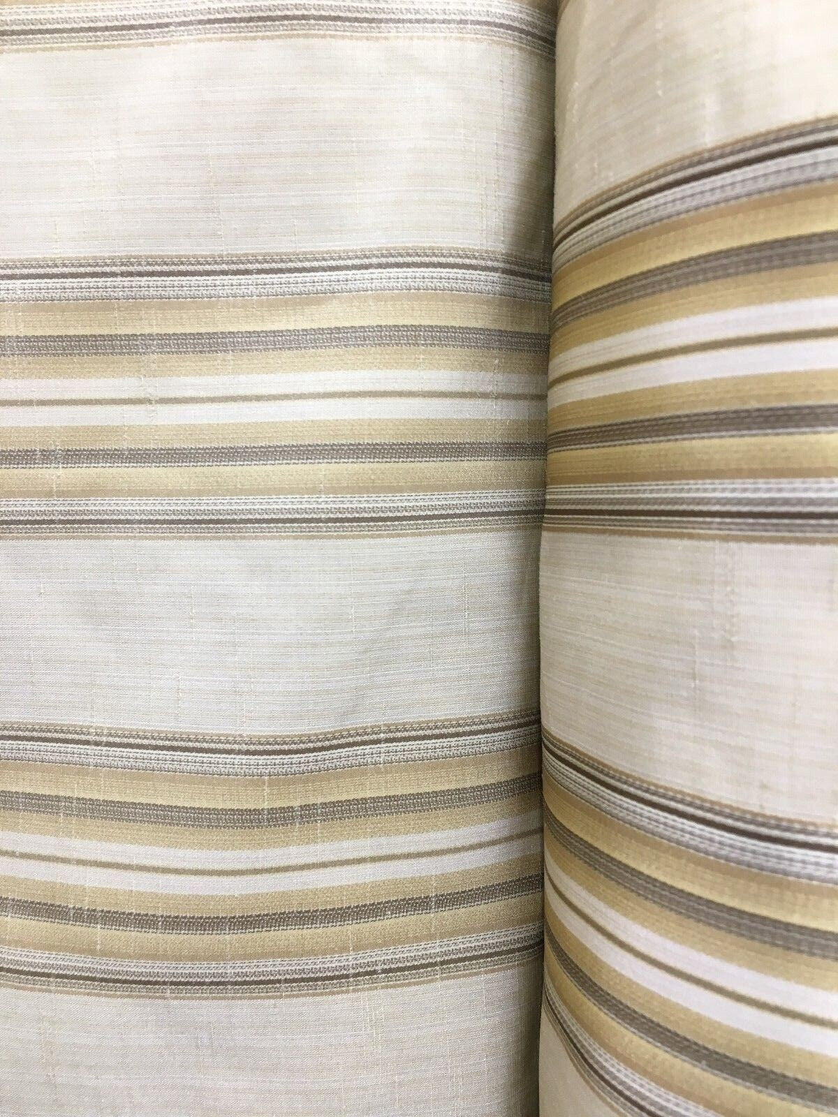 GOLD Striped Upholstery Drapery Taffeta Brocade Fabric (60 in.) Sold By The Yard