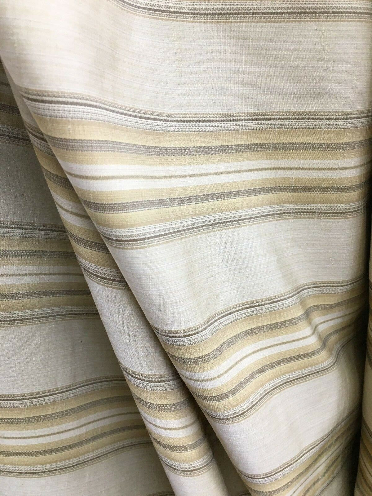 GOLD Striped Upholstery Drapery Taffeta Brocade Fabric (60 in.) Sold By The Yard