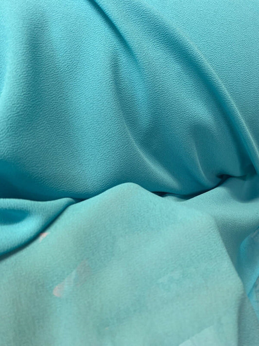 TURQUOISE BLUE Sheer Solid Polyester Georgette Fabric (60 in.) Sold By The Yard