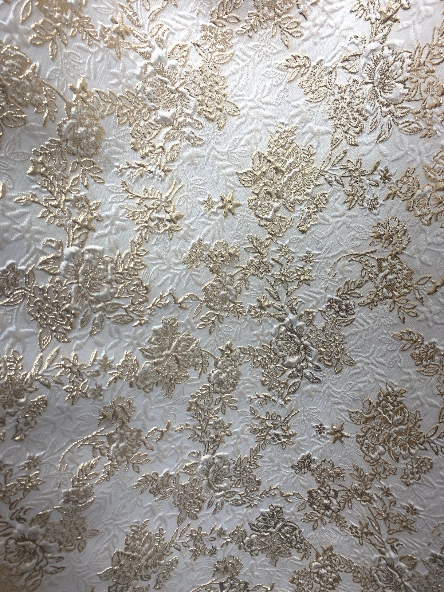 IVORY GOLD Floral Brocade Fabric (60 in.) Sold By The Yard