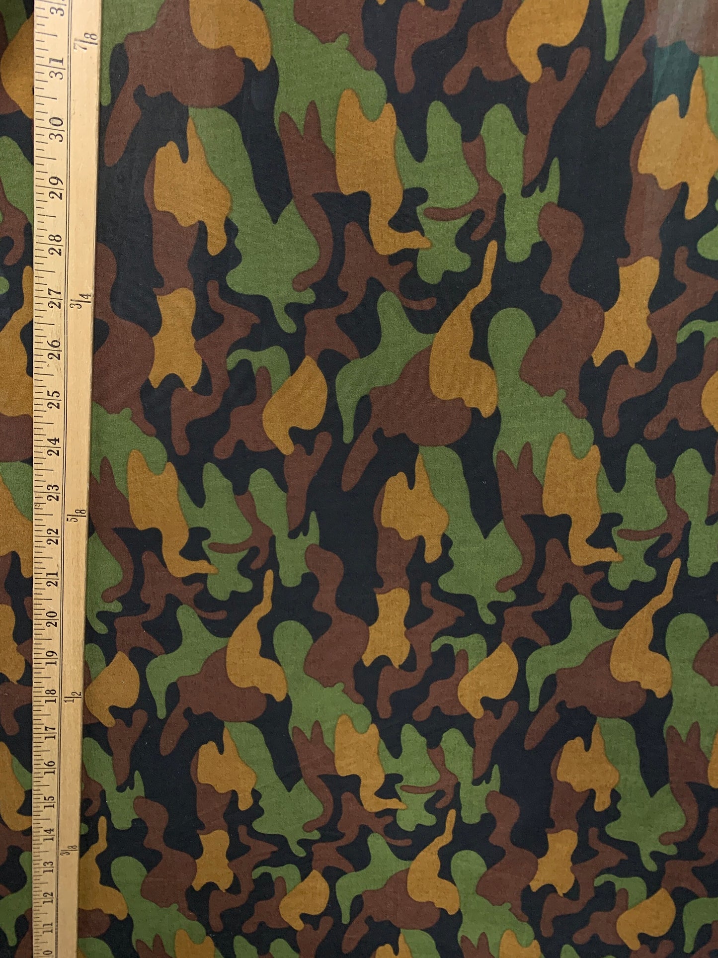 BROWN GREEN Camouflage Print Cotton Jersey Stretch Fabric (60 in.) Sold By The Yard