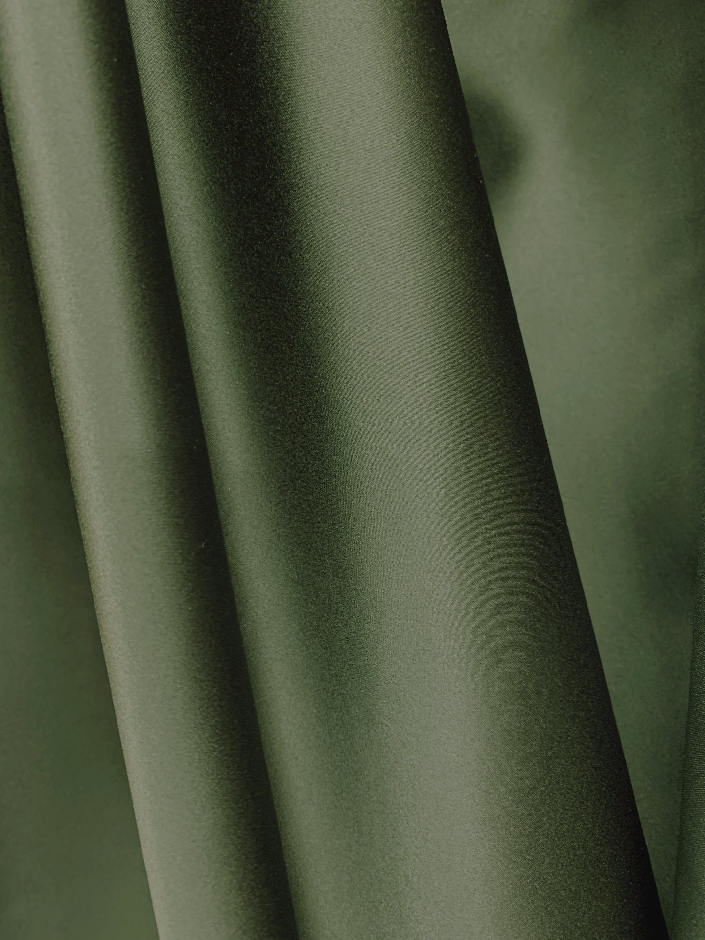 DARK OLIVE GREEN Solid 100% Polyester Mystique Satin Fabric (60 in.) Sold By The Yard