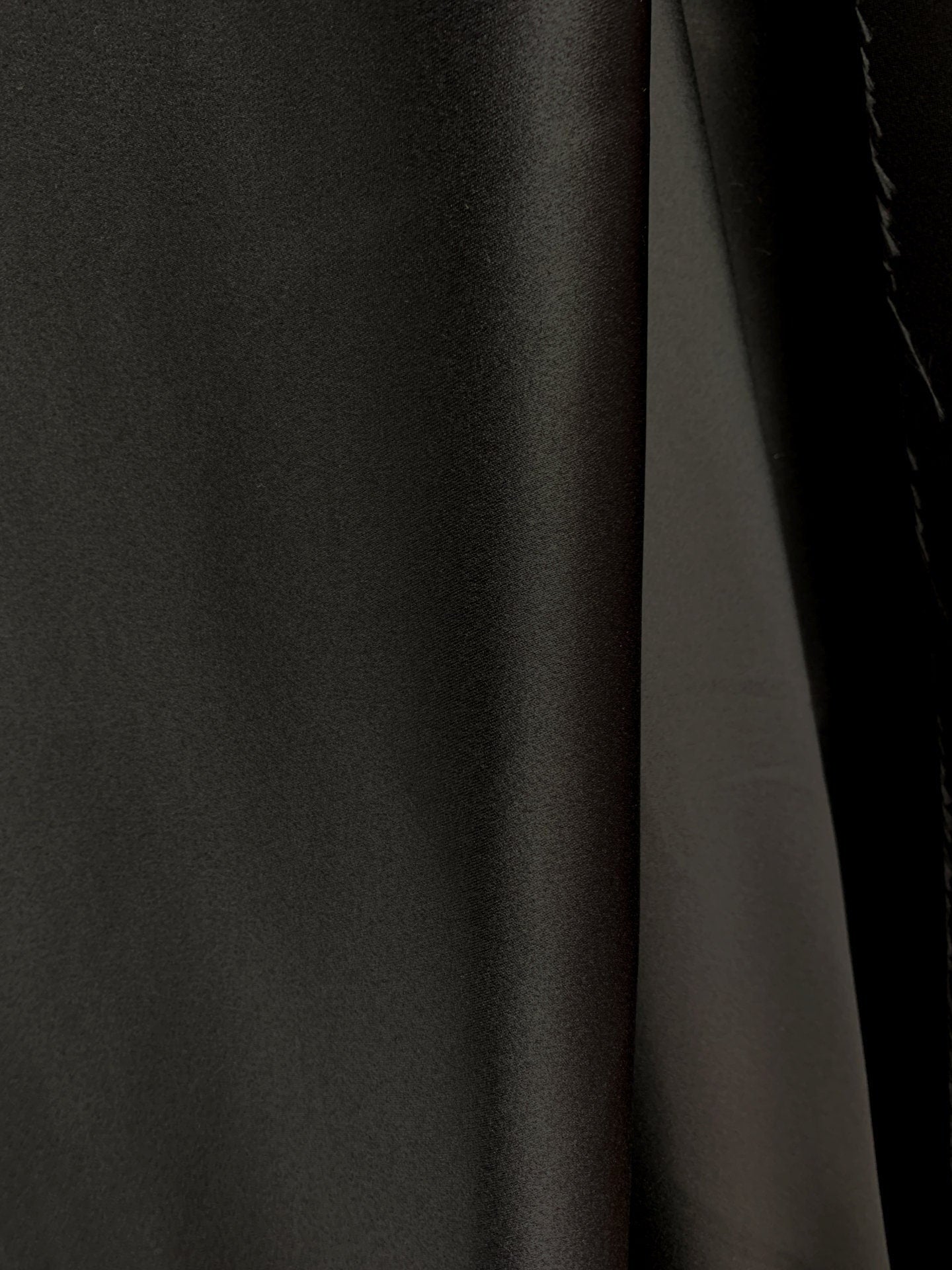 BLACK Solid 100% Polyester Mystique Satin Fabric (110 in.) Sold By The Yard