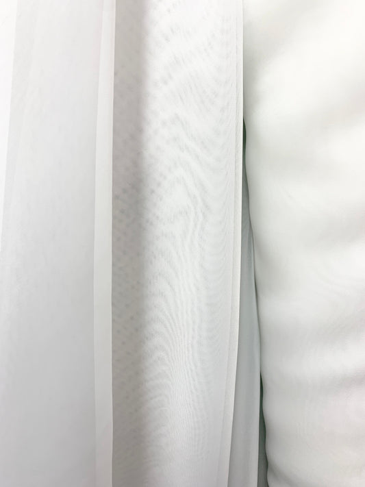 WHITE Sheer Voile Polyester Drapery Apparel Fabric (118 in.) Sold By The Yard