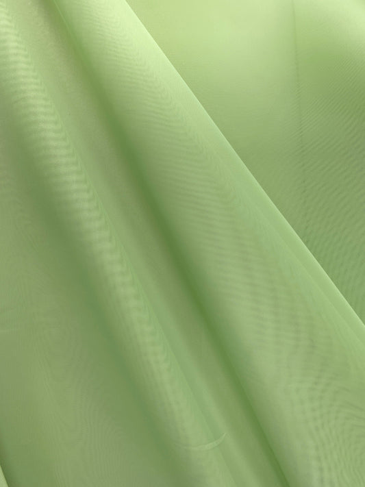 LIGHT GREEN Sheer Voile Polyester Drapery Apparel Fabric (118 in.) Sold By The Yard