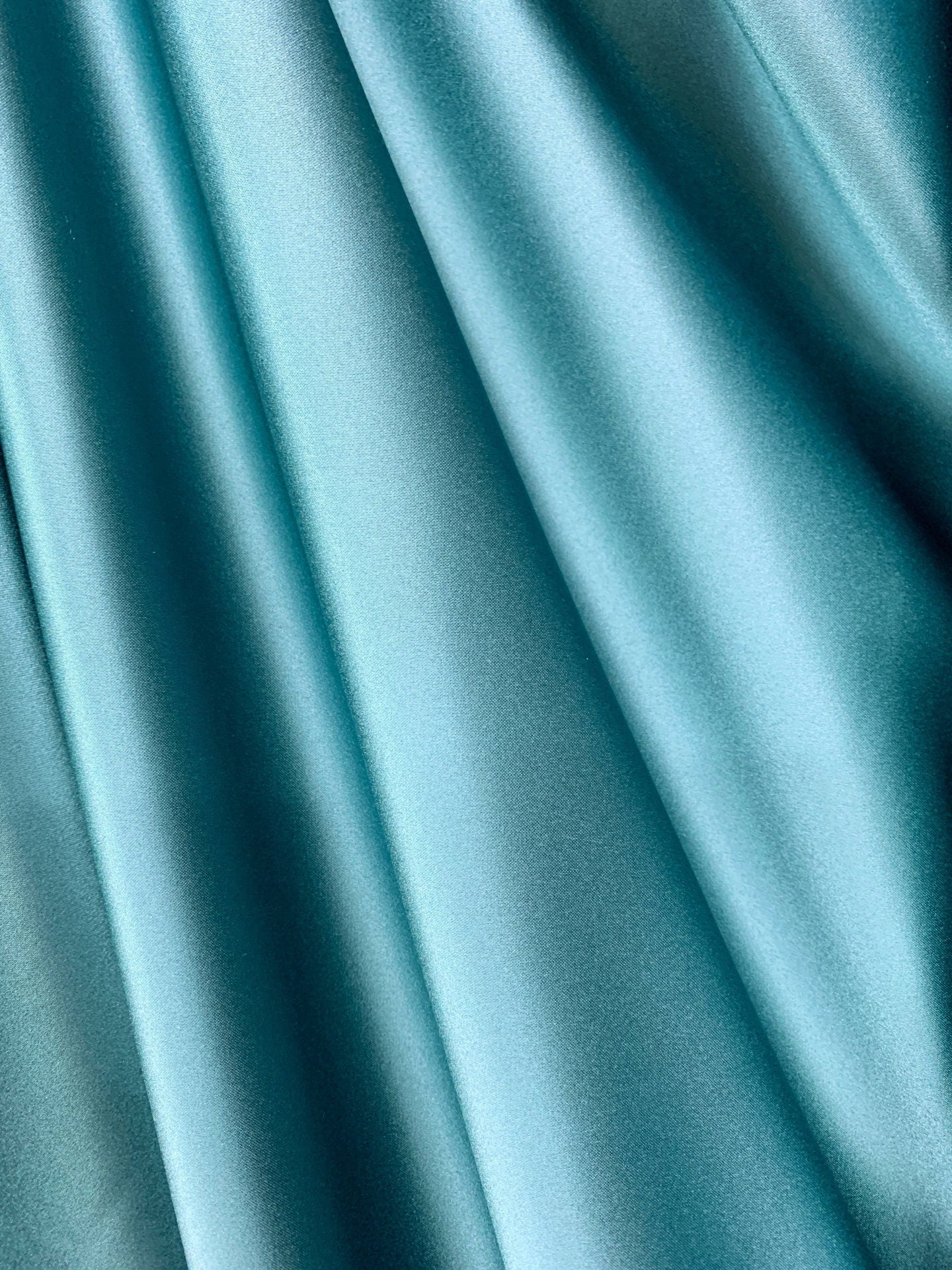 DARK TEAL BLUE Solid 100% Polyester Mystique Satin Fabric (60 in.) Sold By The Yard