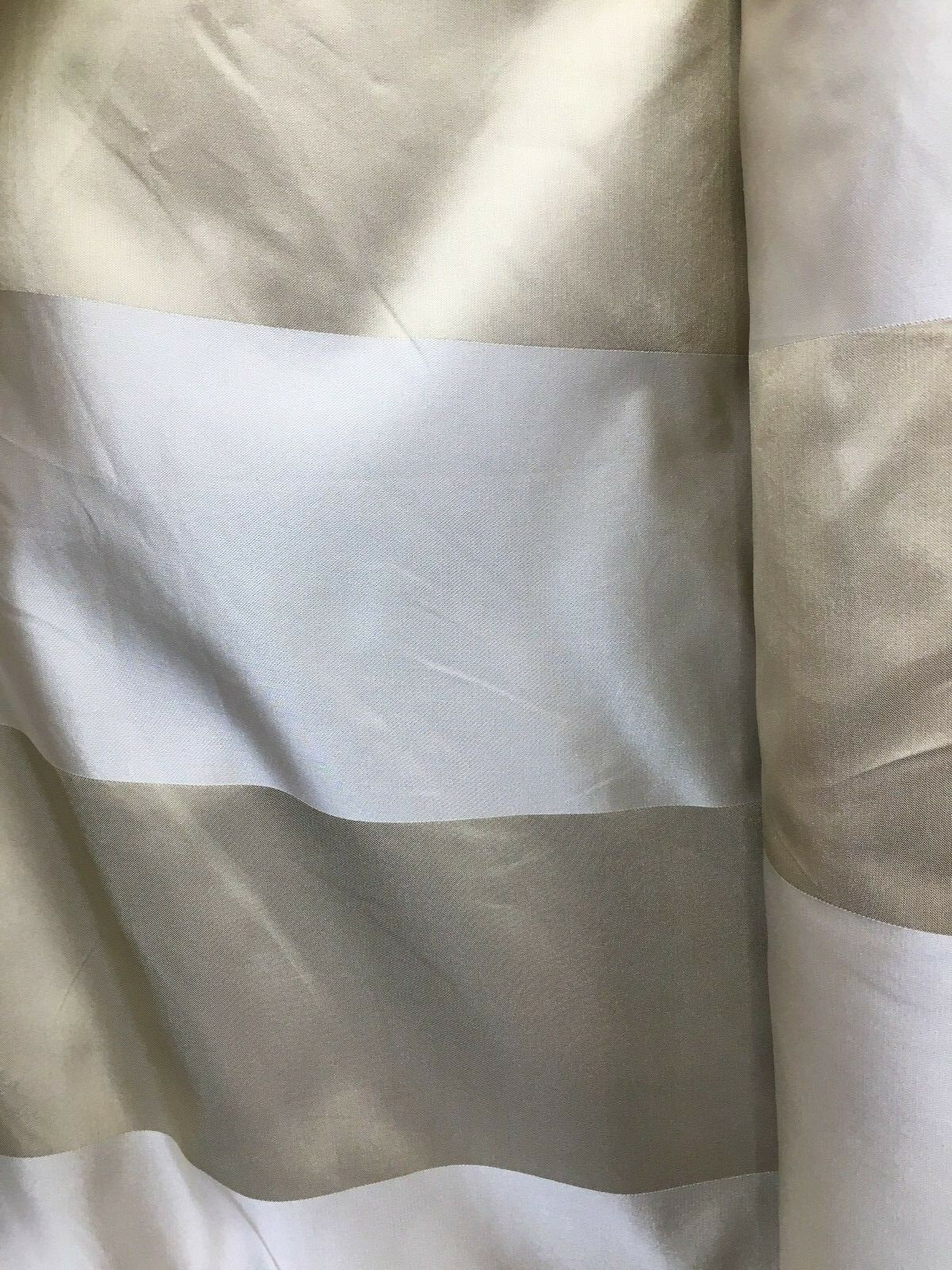 GOLD IVORY Striped Taffeta Brocade Upholstery Drapery Fabric (54 in.) Sold By The Yard