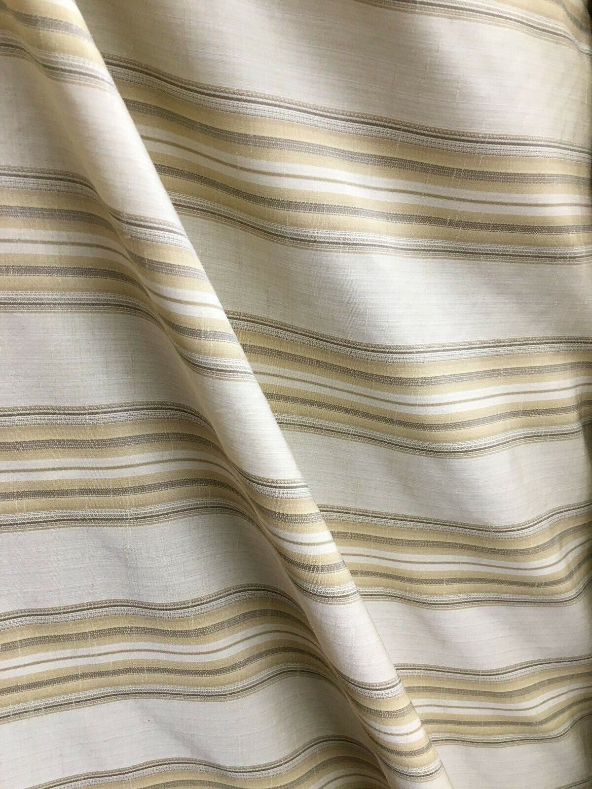 GOLD Striped Upholstery Drapery Taffeta Brocade Fabric (60 in.) Sold By The Yard