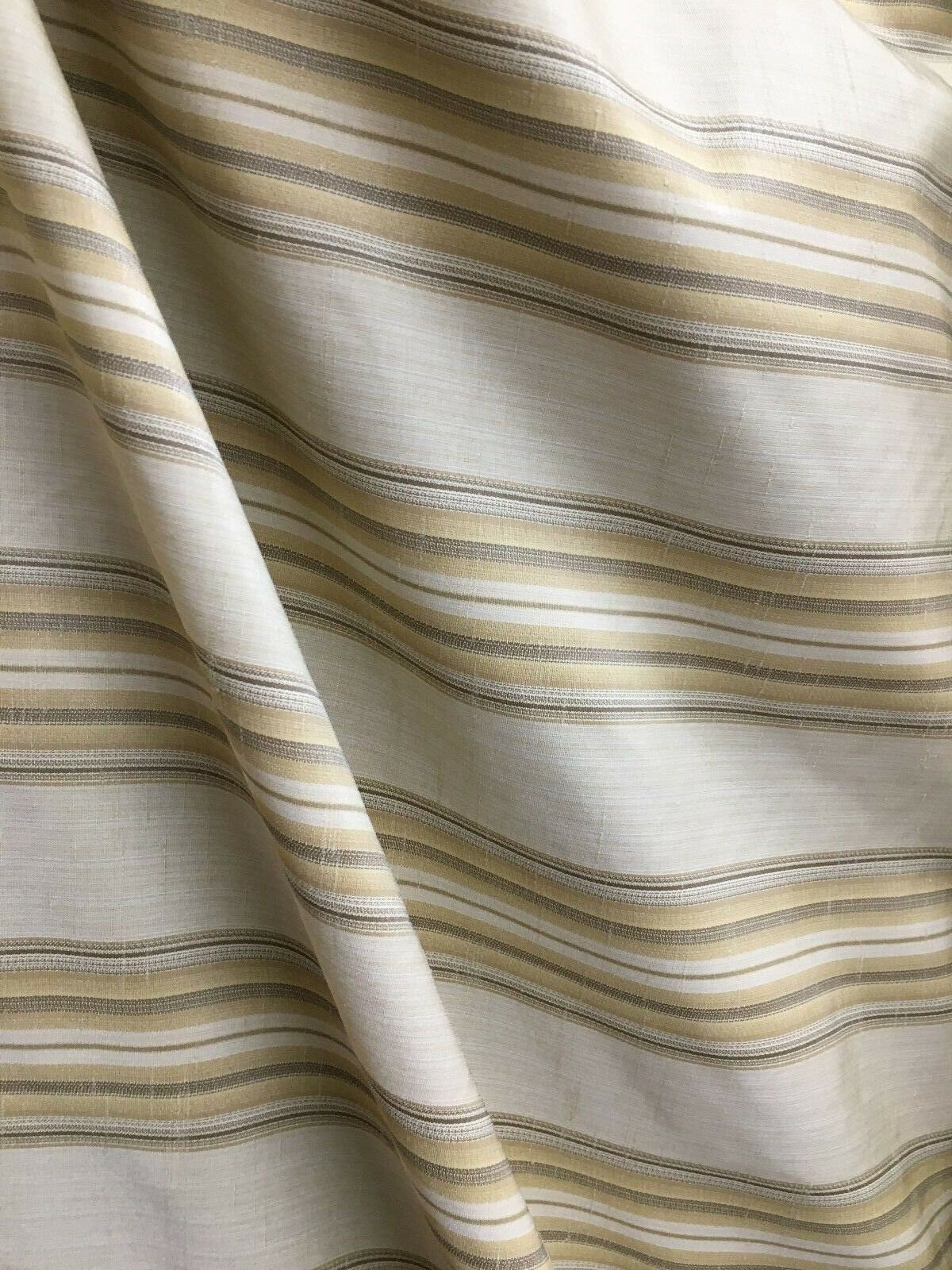 GOLD Striped Upholstery Drapery Taffeta Brocade Fabric (60 in.) Sold By The Yard