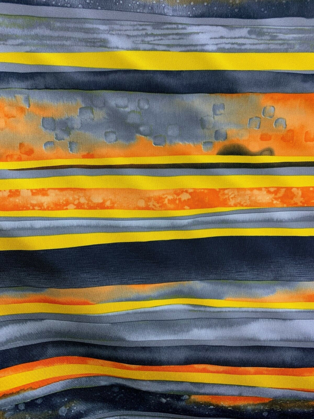 ORANGE Gray Gold Striped Polyester Twill Fabric (60 in.) Sold By The Yard