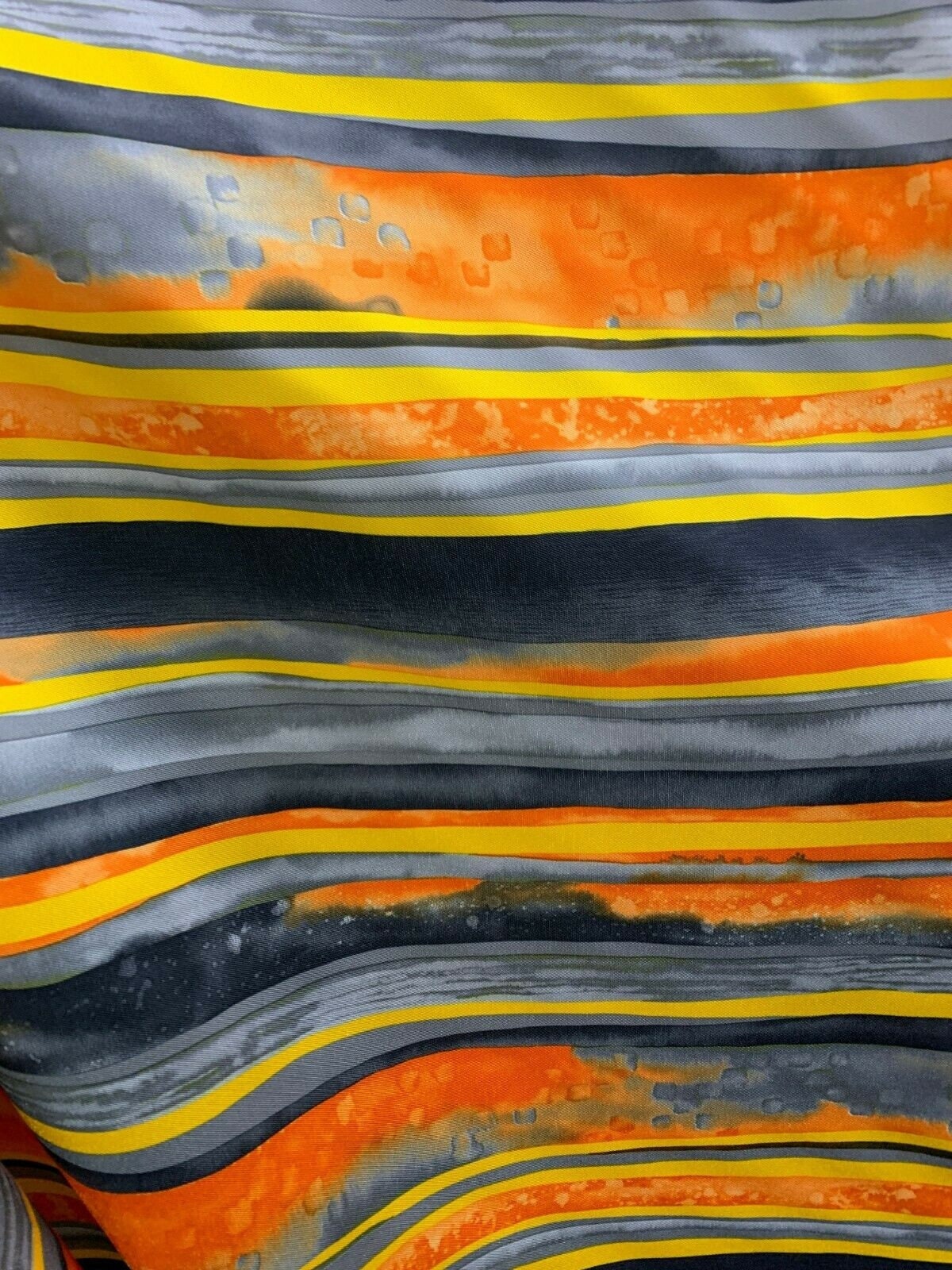 ORANGE Gray Gold Striped Polyester Twill Fabric (60 in.) Sold By The Yard
