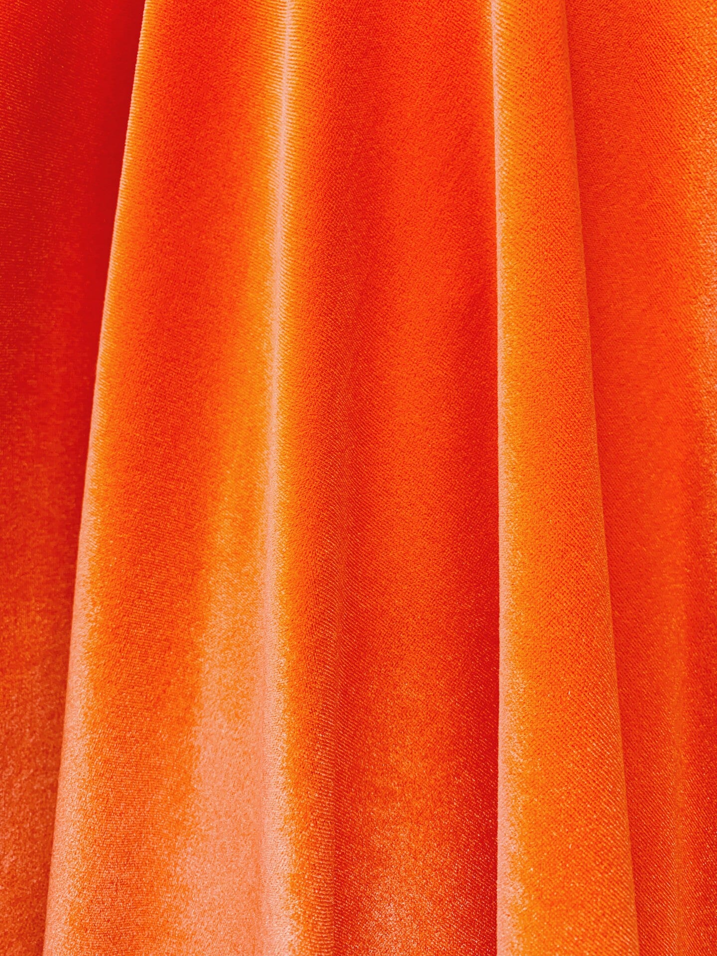 BRIGHT ORANGE Polyester Stretch Velvet Fabric (60 in.) Sold By The Yard