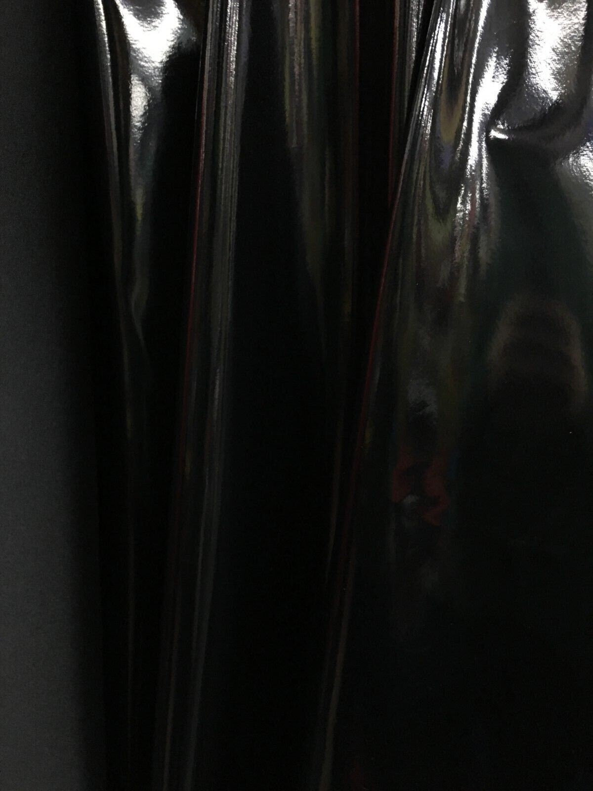 BLACK Shiny Glossy PVC Pleather Stretch Fabric (58 in.) Sold By The Yard