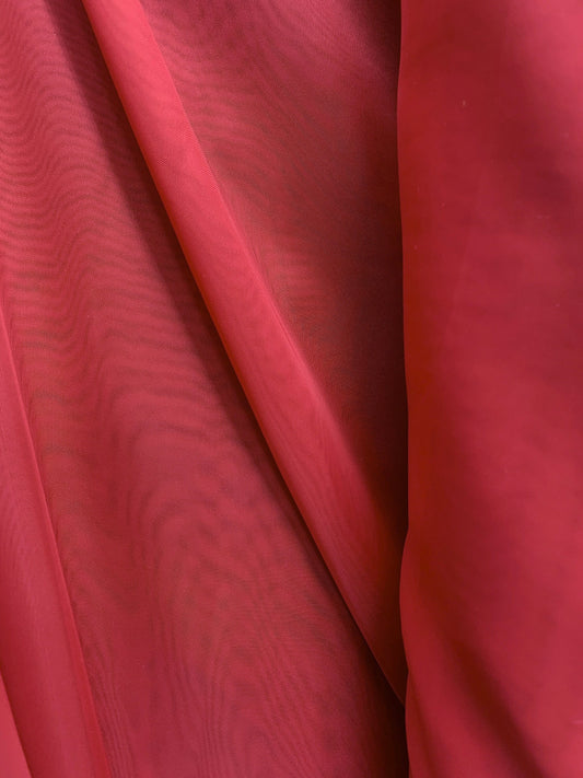 RED Sheer Voile Polyester Drapery Apparel Fabric (118 in.) Sold By The Yard