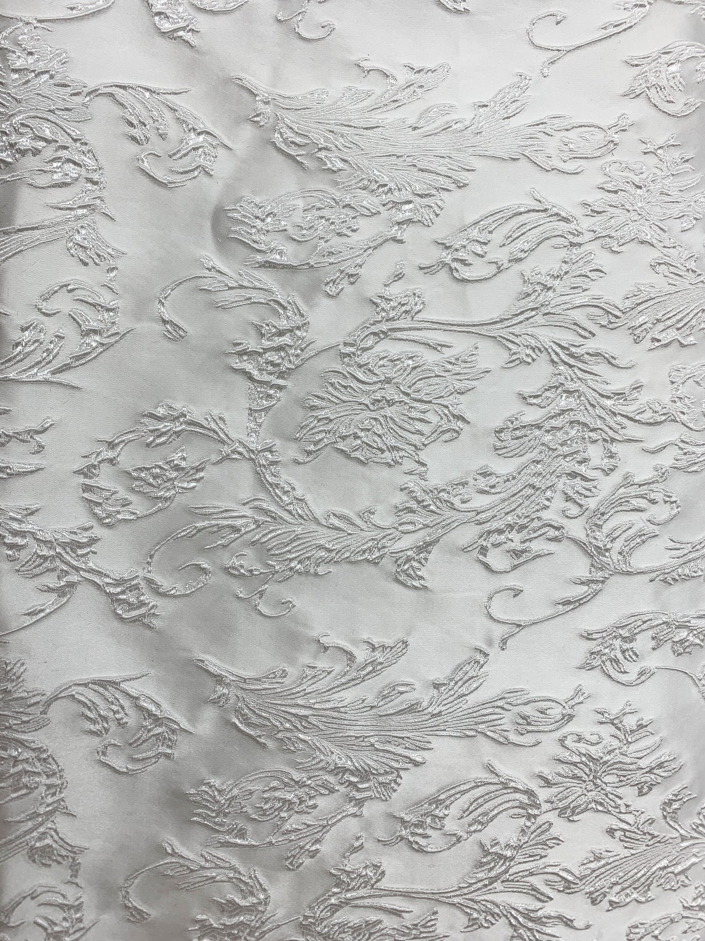 MILK WHITE Floral Brocade Fabric (60 in.) Sold By The Yard