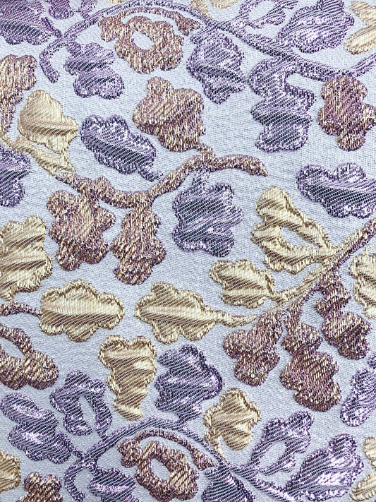 LAVENDER GOLD MULTICOLOR Floral Brocade Fabric (60 in.) Sold By The Yard