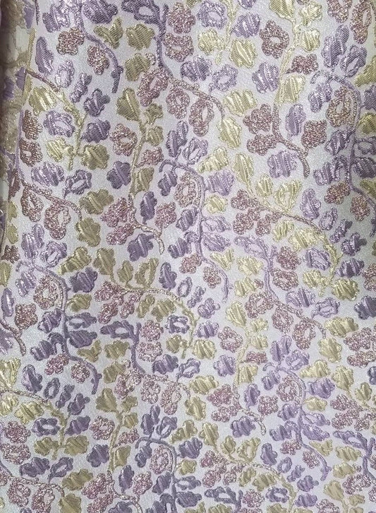 LAVENDER GOLD MULTICOLOR Floral Brocade Fabric (60 in.) Sold By The Yard