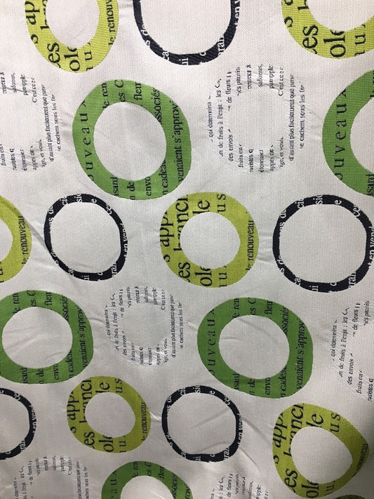 GREEN LIGHT BEIGE Circle French Upholstery Brocade Fabric (54 in.) Sold By The Yard