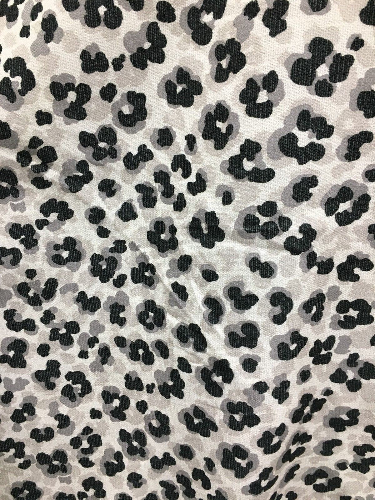 BEIGE BLACK Jaguar Print Poly Linen Upholstery Fabric (54 in.) Sold By The Yard