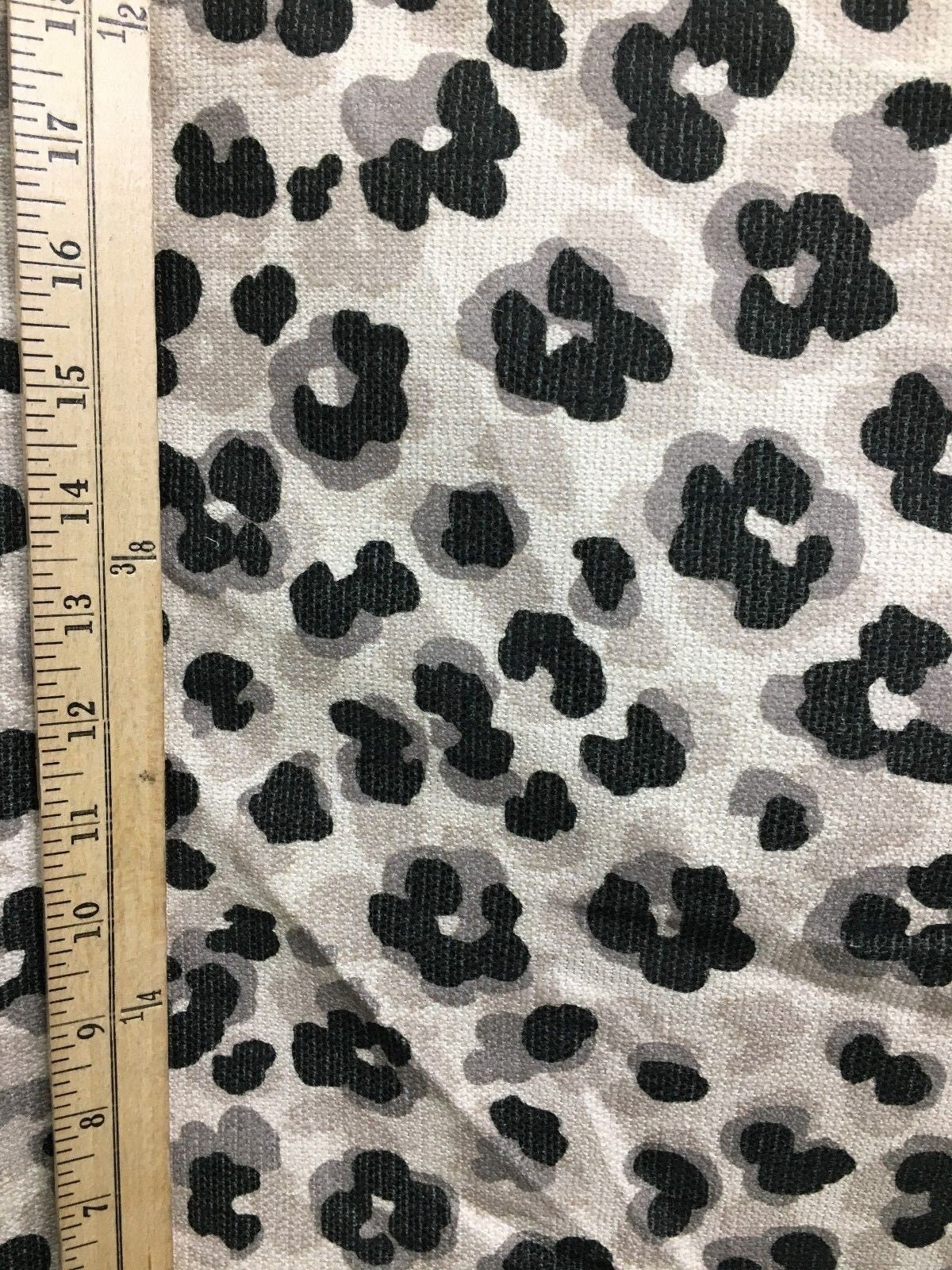 BEIGE BLACK Jaguar Print Poly Linen Upholstery Fabric (54 in.) Sold By The Yard