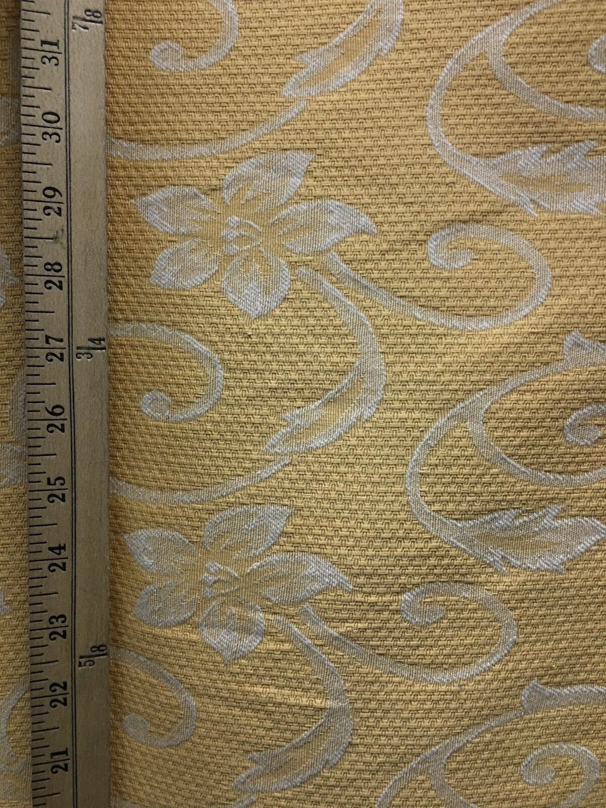 ORANGE GOLD Floral Upholstery Brocade Fabric (54 in.) Sold By The Yard
