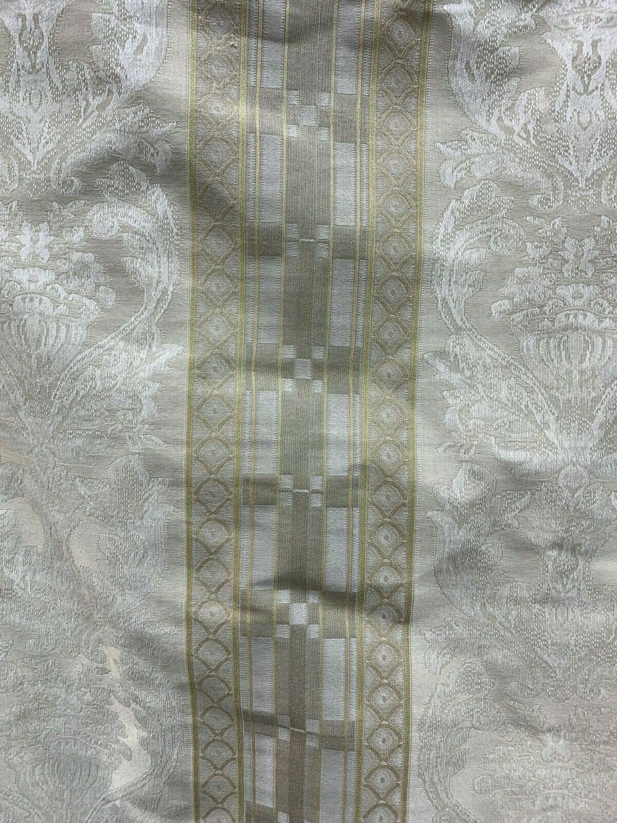 IVORY BEIGE Damask Jacquard Brocade Upholstery Drapery Fabric (54 in.) Sold By The Yard