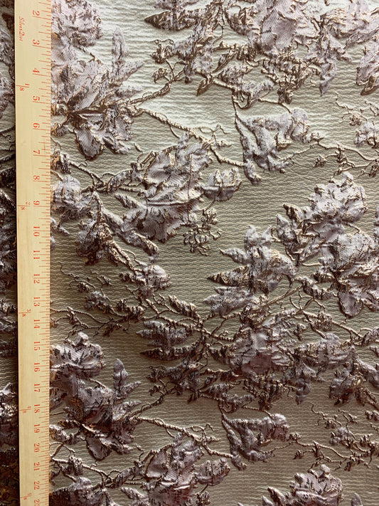 MAUVE GOLD Floral Brocade Fabric (60 in.) Sold By The Yard