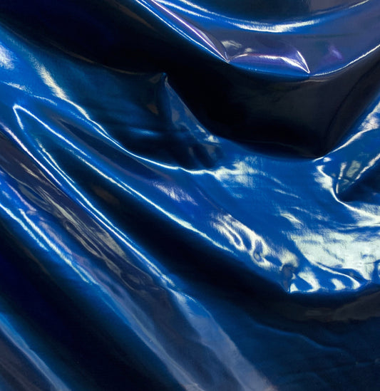 DARK BLUE Shiny Glossy PVC Pleather Stretch Fabric (58 in.) Sold By The Yard