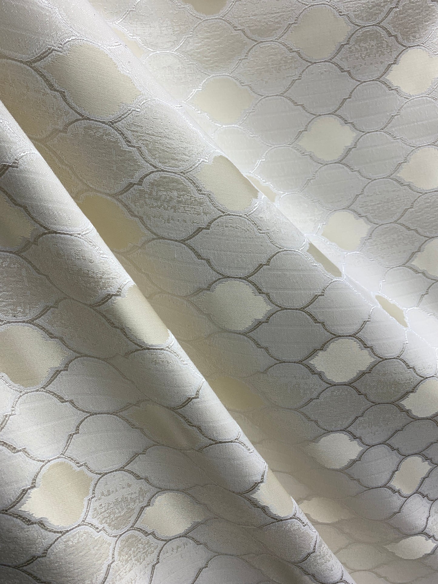 IVORY Trellis Brocade Upholstery Drapery Fabric (110 in.) Sold By The Yard