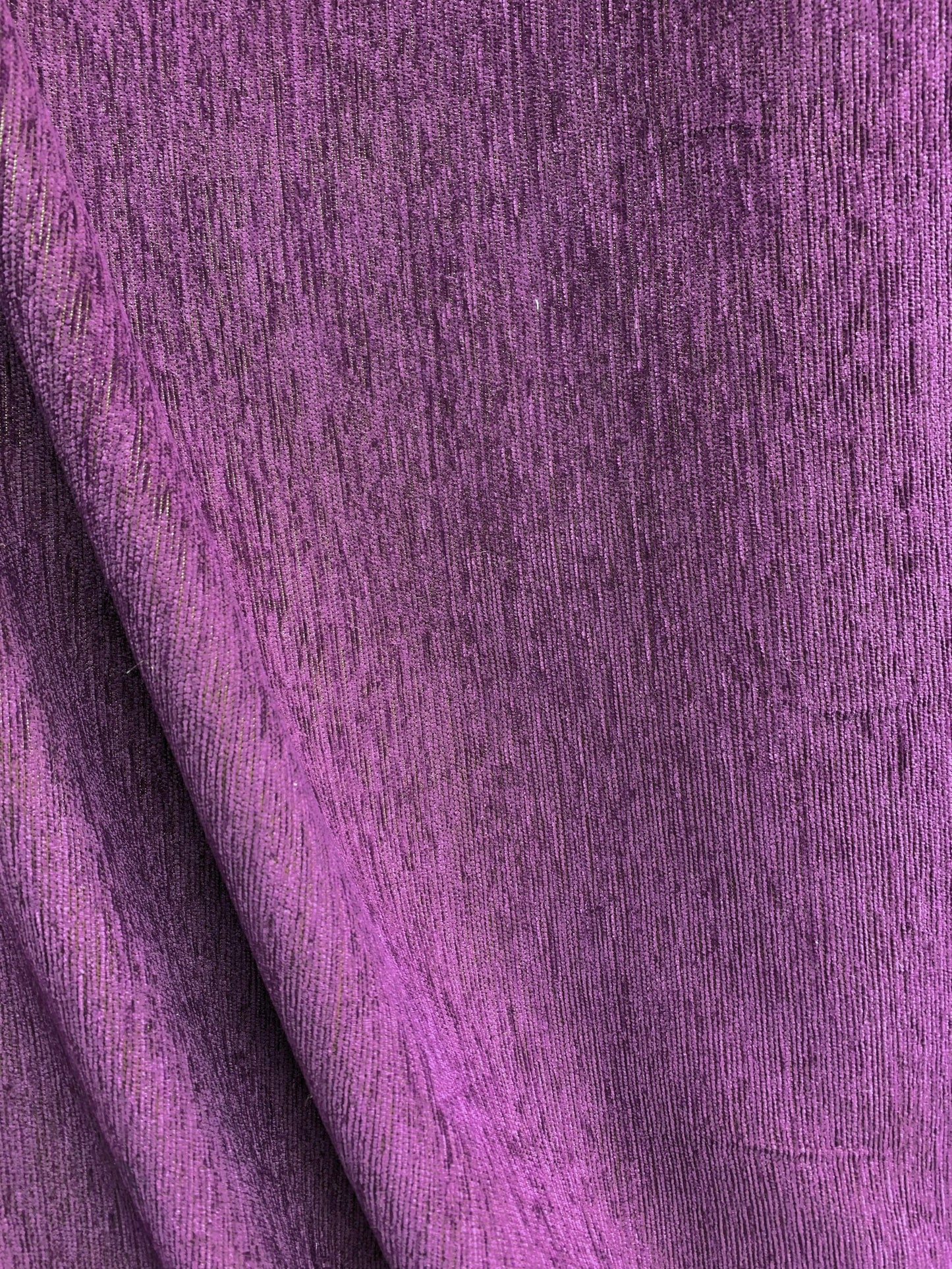 PURPLE Solid Chenille Velvet Upholstery Drapery Fabric (58 in.) Sold By The Yard