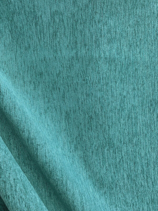 TURQUOISE BLUE Solid Chenille Velvet Upholstery Drapery Fabric (58 in.) Sold By The Yard