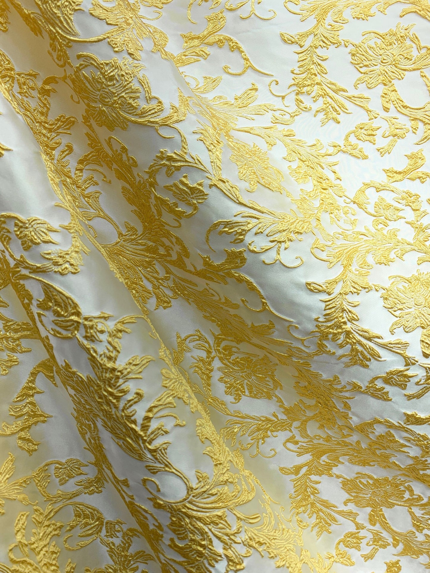 GOLD Floral Brocade Fabric (60 in.) Sold By The Yard