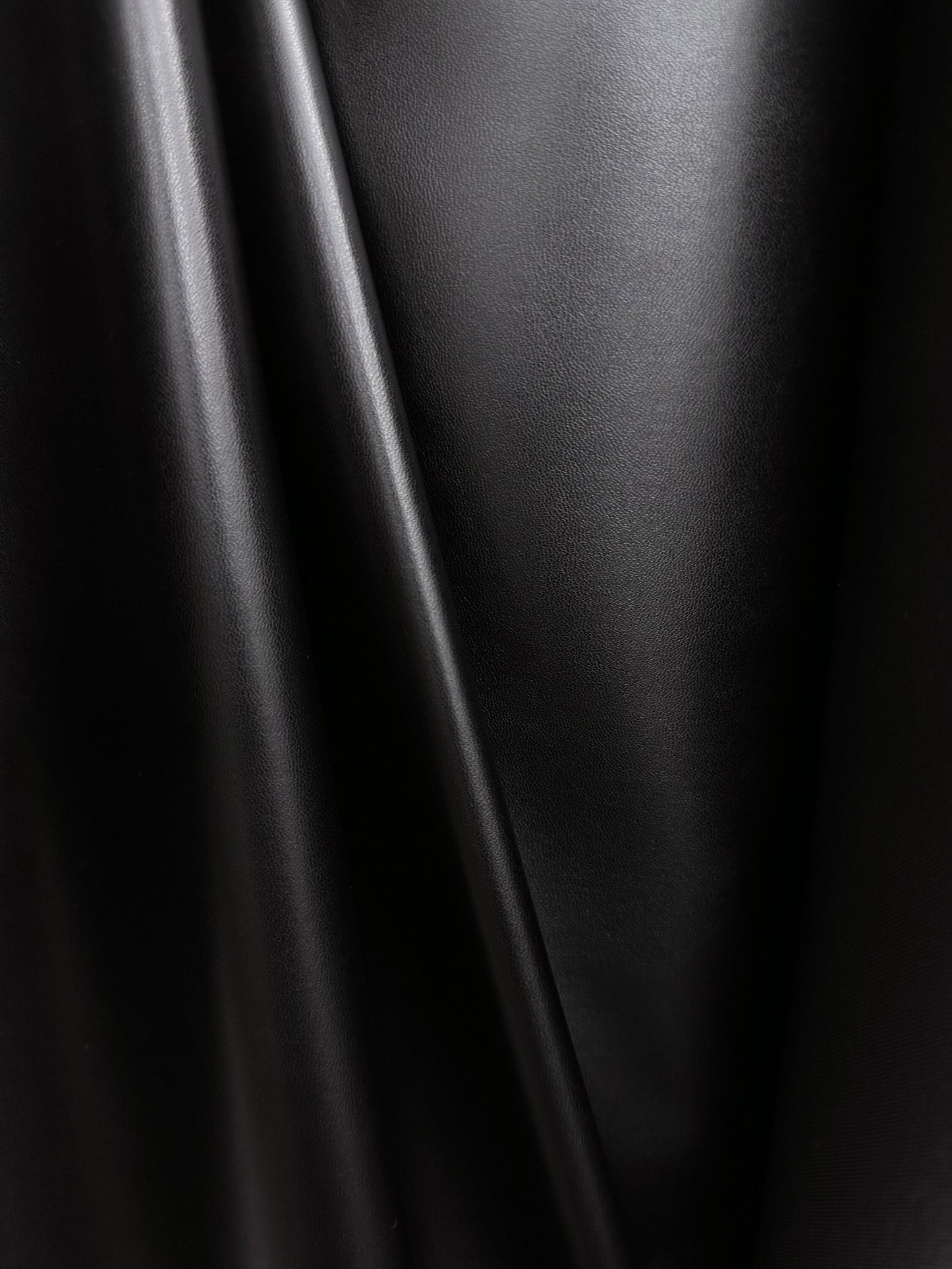 BLACK Pleather Stretch Fabric (56 in.) Sold By The Yard