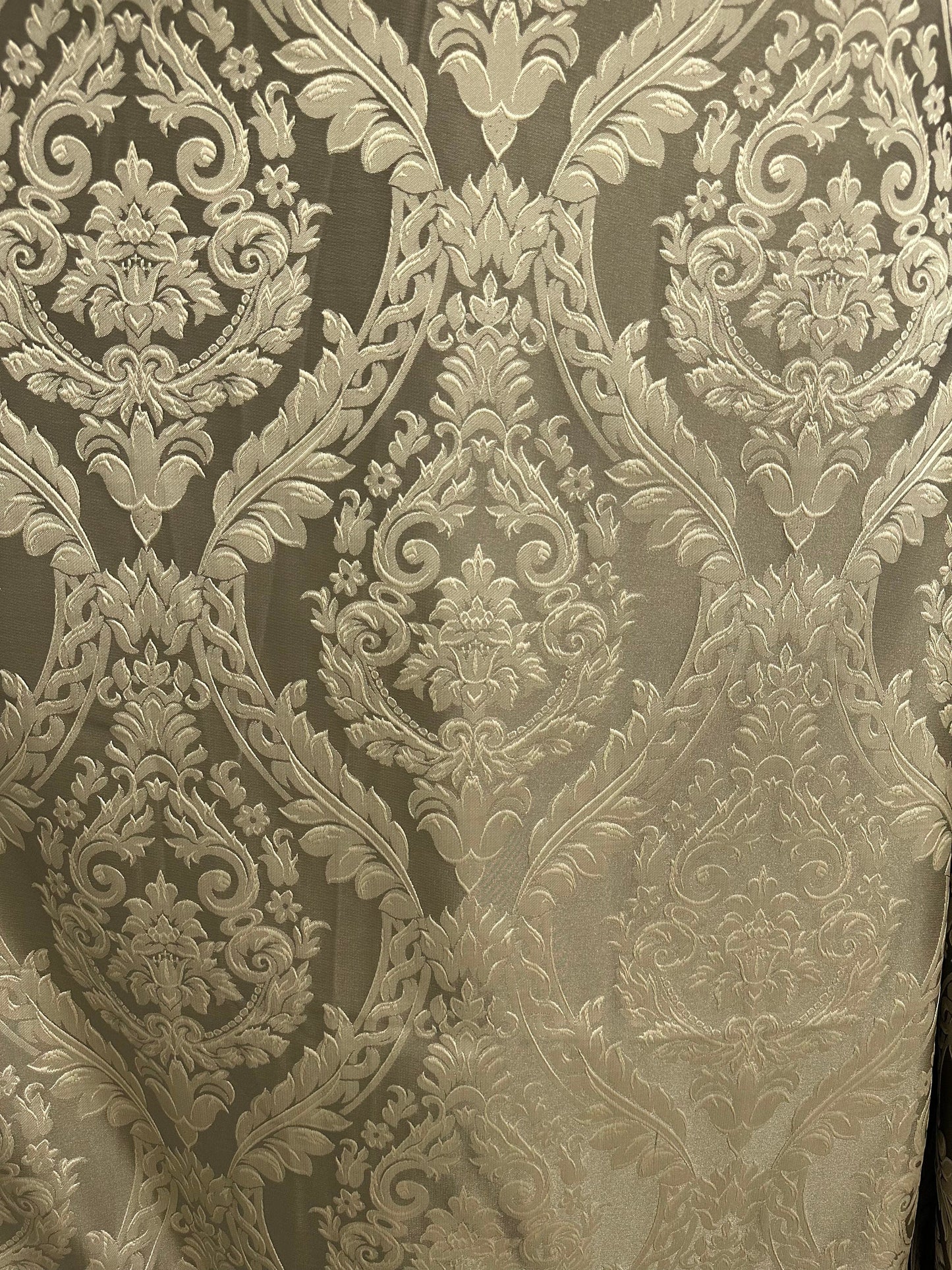 LIGHT BROWN Damask Brocade Upholstery Drapery Fabric (110 in.) Sold BTY