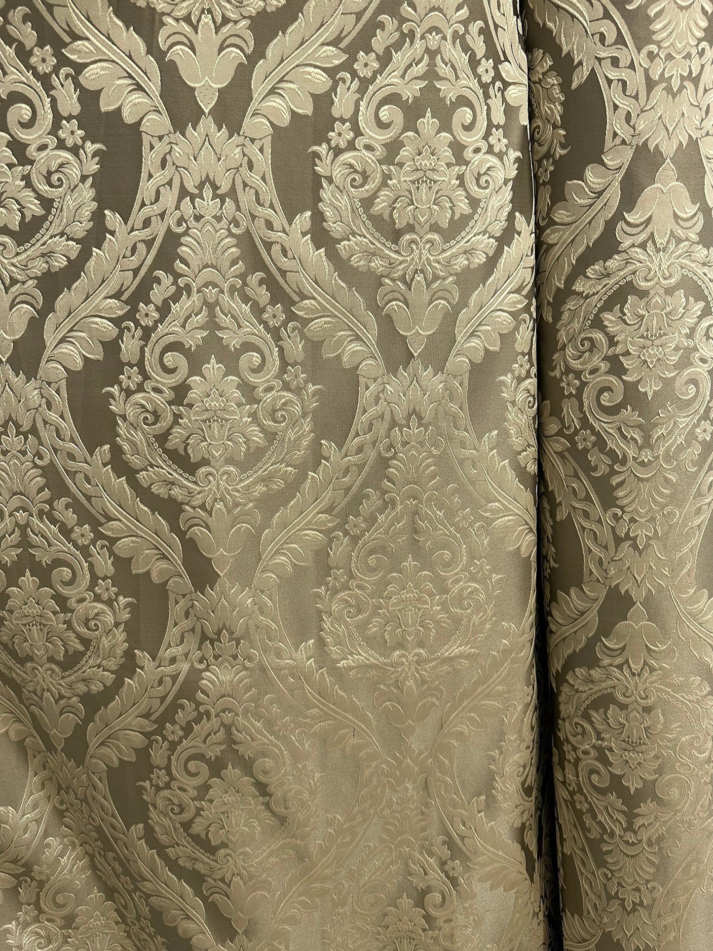 LIGHT BROWN Damask Brocade Upholstery Drapery Fabric (110 in.) Sold BTY